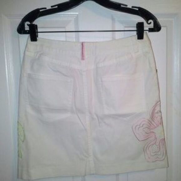 ✨2xHP✨Tori Richard White Tropicana Jean Skirt ✨ - Picture 4 of 4